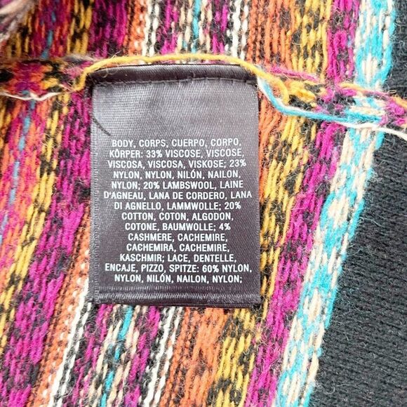 Anthropologie Fair Isle Red Sweater Dress Womens M SPARROW Cashmere Short Sleeve - Picture 6 of 9